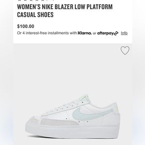 Nike Blazer Low Platform- Size women’s 8
